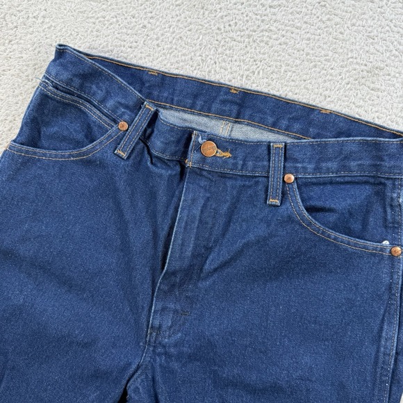 Wrangler Jeans Mens 31x36 Blue 13MWZ Cowboy Western Rodeo Denim Work Dark Wash - Picture 3 of 8